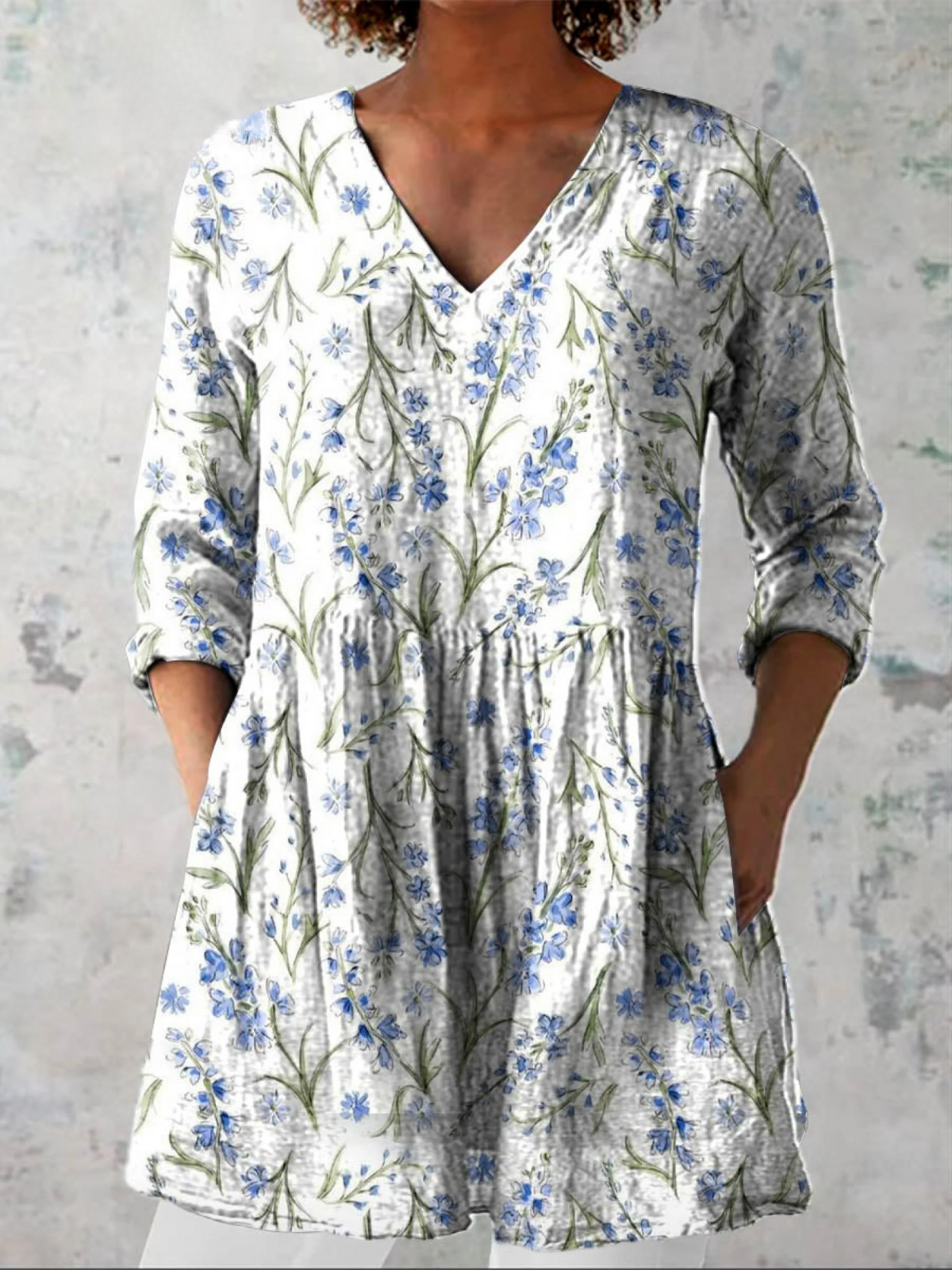Kara | Long V-neck Blouse