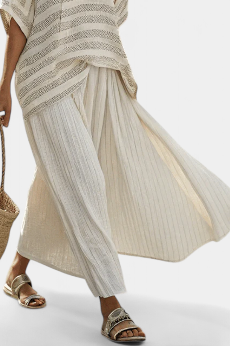Westlyn | Soft stripe linen set