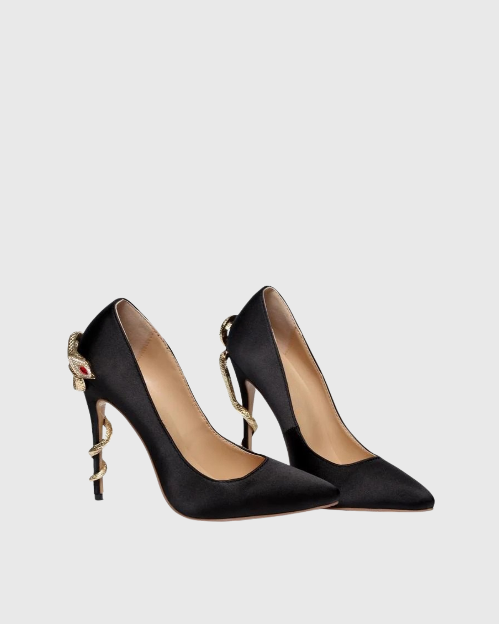 Eadgar Rhinestone Snake Heels In Black