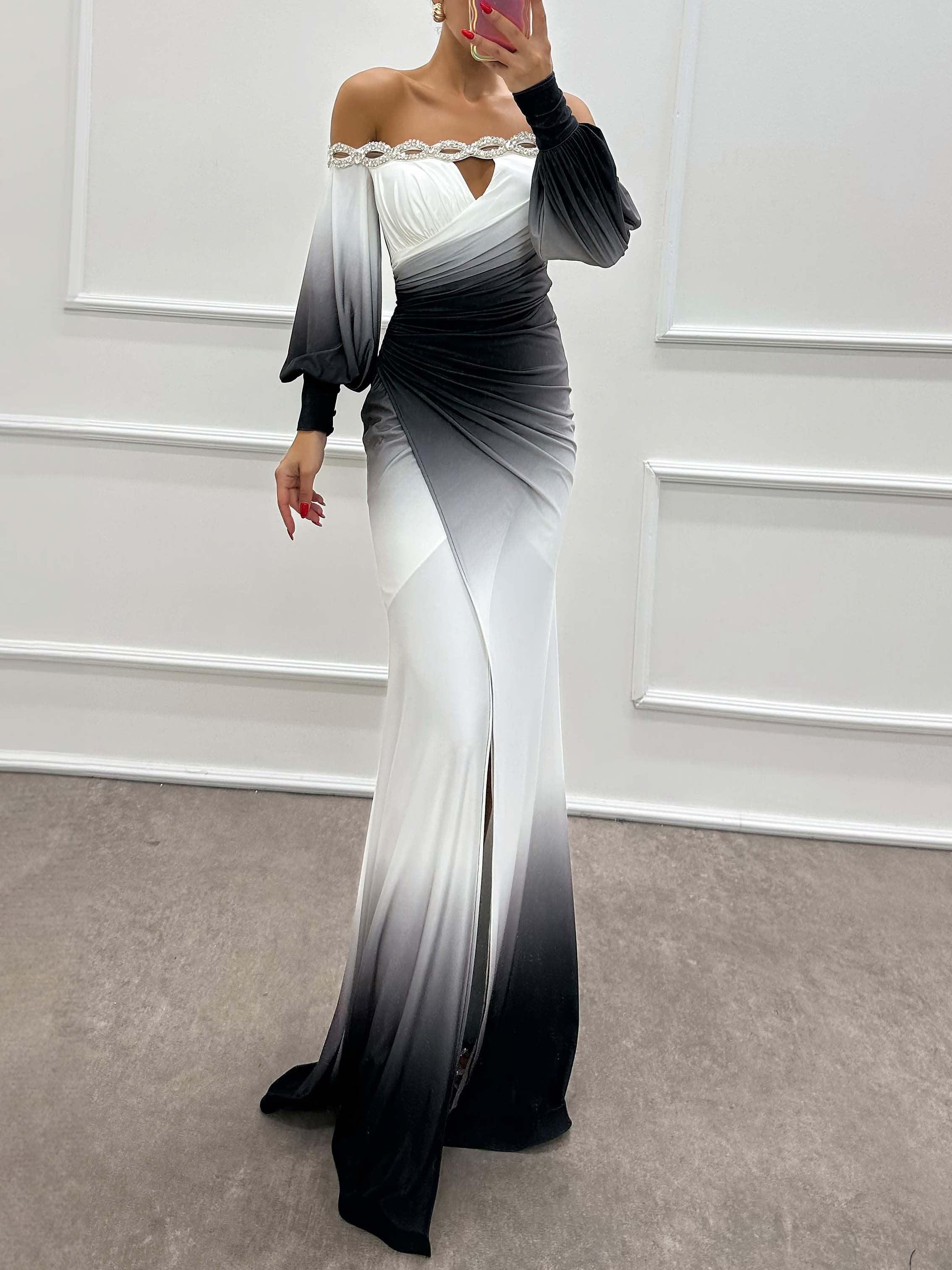 Olivara - Elegant Gradient Dress