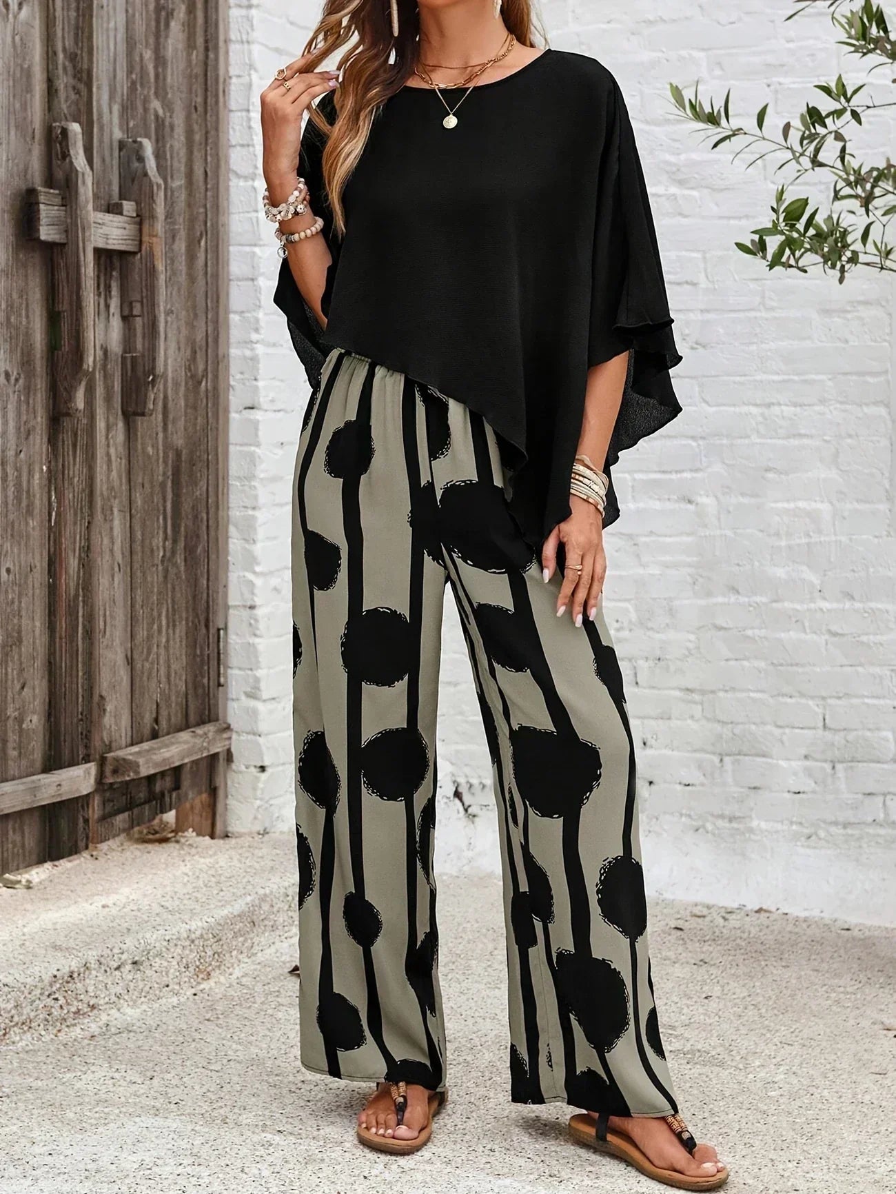 Kalliope - Comfortable Elastic Waist Two-Piece Set