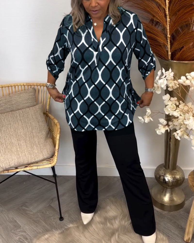 Janny™ | Casual Blouse with Long Sleeves and Elegant Pattern