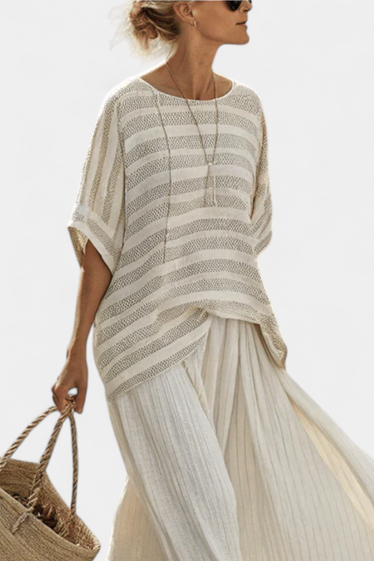 Westlyn | Soft stripe linen set